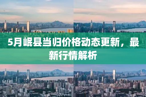 5月岷县当归价格动态更新，最新行情解析