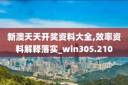 新澳天天开奖资料大全,效率资料解释落实_win305.210