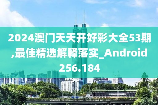 2024澳门天天开好彩大全53期,最佳精选解释落实_Android256.184