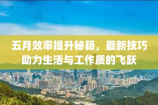五月效率提升秘籍，最新技巧助力生活与工作质的飞跃
