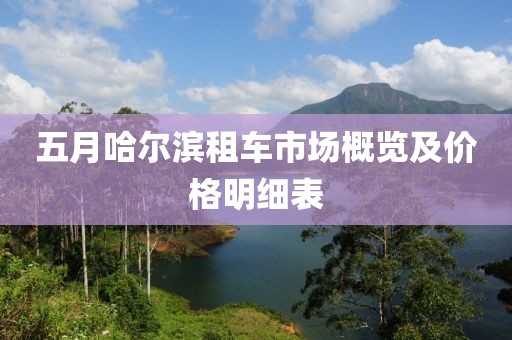 五月哈尔滨租车市场概览及价格明细表