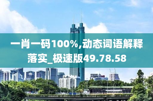 一肖一码100%,动态词语解释落实_极速版49.78.58