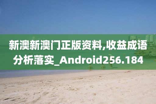 新澳新澳门正版资料,收益成语分析落实_Android256.184