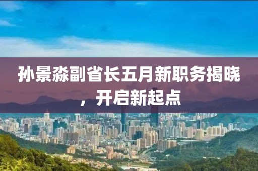 孙景淼副省长五月新职务揭晓，开启新起点