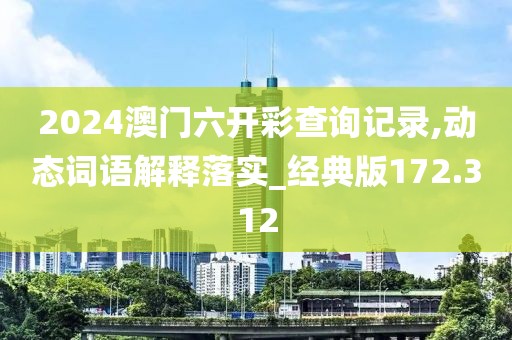 2024澳门六开彩查询记录,动态词语解释落实_经典版172.312
