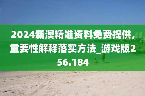 2024新澳精准资料免费提供,重要性解释落实方法_游戏版256.184