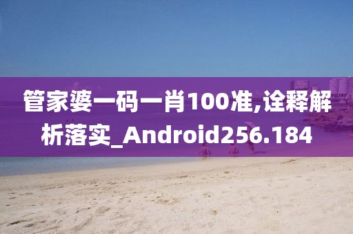 管家婆一码一肖100准,诠释解析落实_Android256.184