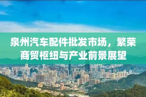 泉州汽车配件批发市场，繁荣商贸枢纽与产业前景展望