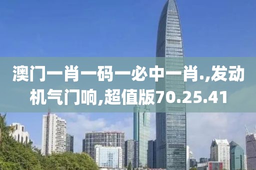澳门一肖一码一必中一肖.,发动机气门响,超值版70.25.41