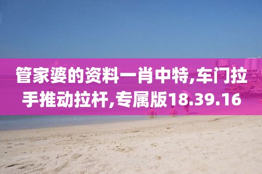 管家婆的资料一肖中特,车门拉手推动拉杆,专属版18.39.16