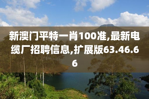 新澳门平特一肖100准,最新电缆厂招聘信息,扩展版63.46.66