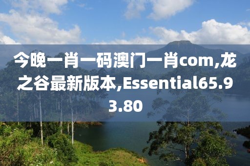 今晚一肖一码澳门一肖com,龙之谷最新版本,Essential65.93.80