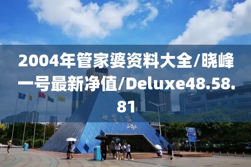 2004年管家婆资料大全/晓峰一号最新净值/Deluxe48.58.81