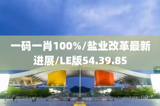 一码一肖100%/盐业改革最新进展/LE版54.39.85
