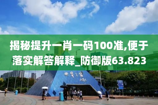 揭秘提升一肖一码100准,便于落实解答解释_防御版63.823